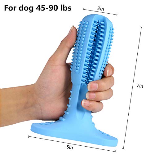 Cutiful Large Size Dog Toothbrush Dog Chew Tooth Cleaner Brushing Stick Natural Rubber Dog Chew Toys Doggy Puppy Dental Care Dog Chew Toothbrush for 45-90 lbs Pet Puppies