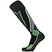 Pure Athlete High Performance Wool Ski Socks - Thermal Warm Merino Wool OTC Sock, Men Women (1 Pair - Black/Grey/Neon Green, Small)