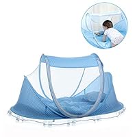 Bersun Travel Crib ,Baby Tent, Baby Bed ,Instant Pop Up Portable Baby Travel Bed With Mosquito Net With Pad