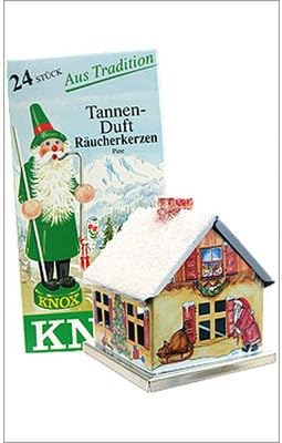 Knox Chalet House 2.5 x 5 Inch Metal Christmas Incense Smoker Figurine with Incense Cones