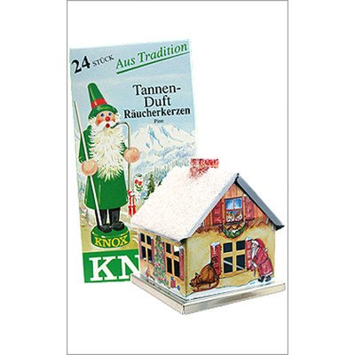 Knox Chalet House 2.5 x 5 Inch Metal Christmas Incense Smoker Figurine with Incense Cones