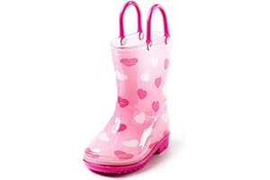 Toddler and Kids Rain Boots with Easy On Handles - Boys and Girls Colors and Designs – by Puddle Play