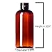 4 oz Empty Amber Plastic Boston Round Squeeze Bottles with Disc Top Flip Cap (12 pack); BPA-Free Containers For Shampoo, Lotions, Liquid Body Soap, Creams (4 ounce, Amber)