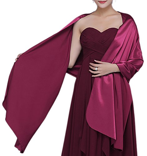 Alivila.Y Fashion Womens Chiffon Bridal Evening Scarf Shawl-Rosy Purple Satin