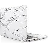 iDOO Matte Rubber Coated Soft Touch Plastic Hard Case for MacBook Pro 15 inch Retina without CD Drive Model A1398 White Marble Elegance