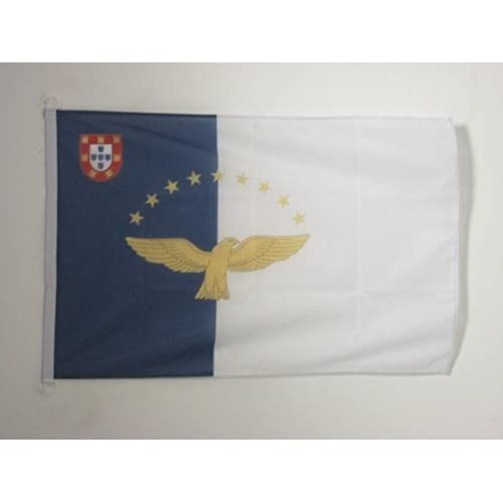 AZ FLAG - Azores Flag - 2x3 Ft - For Outdoor - Portugal - Azorean Banner Knitted Polyester with Two Plastic Rings - Fade Resistant - Vivid Colors - 2' x 3' Feet - 90x60 Cm