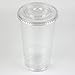 Fit Meal Prep 100 Pack 32 oz Clear Plastic Cups with Flat Lids, Disposable Iced Coffee Cups, BPA Free Premium Crystal Smoothie Cup for Party, Lemonade Stand, Cold Drinks, Juice, Milkshake