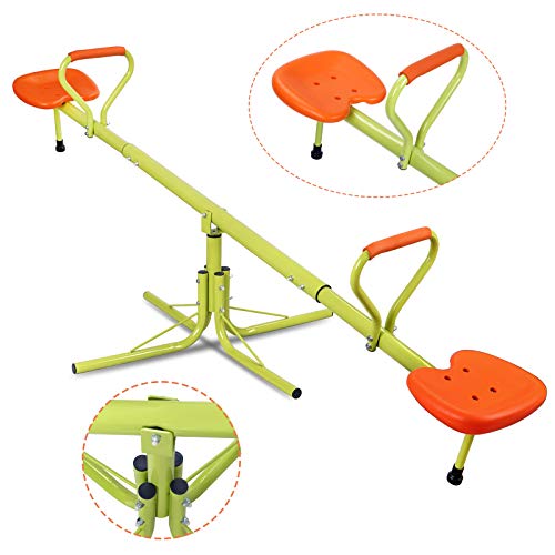 LEMY 360 Degrees Rotating Kids Seesaw Game Set - Swivel Teeter Totter Outdoor/Indoor Playground, Garden, Backyard Equipment for Kids