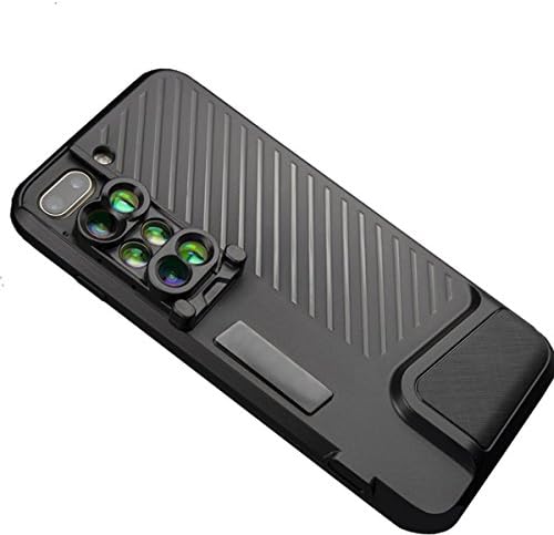 EAEY Pholes 6-In-1 Dual Optics Phone Camera Lens System For Iphone 7/8 Plus, 10 X Macro Lens+20 X Macro Lens/Wide Angle Lens+Telephoto Lens/Fisheye Lens+Telephoto Lens Kit, Case Included
