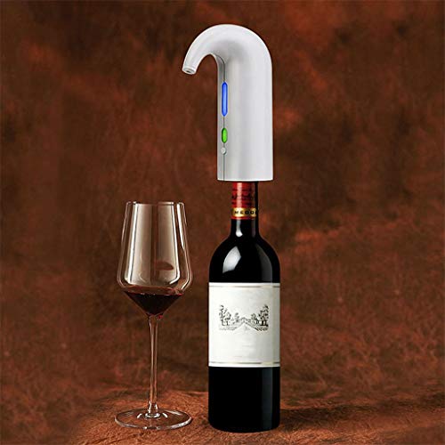 jiumoji Electric Wine Aerator Pourer Portable Wine Decanter Multi-Smart Versatility Automatic Wine Oxidizer (-White)
