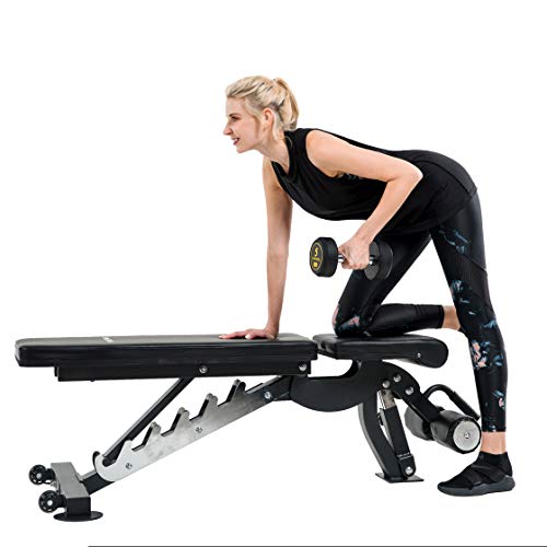 Vanswe Adjustable Weight Bench 1000lbs Flat/Incline/Decline Utility Exercise Workout Bench Sit Up Home Gym Equipment for Full Body Workout (Black) - Thumbnail 4