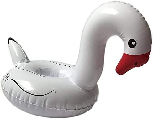 Qiaoshiren Inflatable Float Soft Drink Cup Holder Coasters for Beach Swimming Pool Party Epic Summer Pack of 3 White Swan