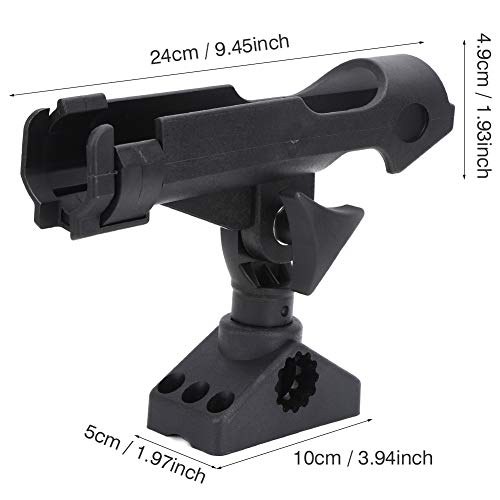 RiToEasysports Angelhalter ABS 360 Grad drehbar Verstellbarer Fischerbootrutenhalter für Kanu-Angelruten-Rutenhalter – Bild 4
