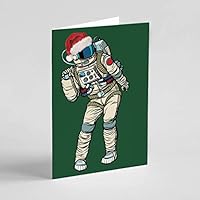 Dancing Astronaut Christmas Cards Boxed Set - 24 Blank Holiday Greeting Cards w/Envelopes - 4 Assorted Space Inspired Designs on High Quality Card Stock - Funny & Funky Xmas Stationery by RitzyRose