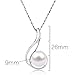 S925 Sterling Silver Freshwater Cultured Pearl Necklaces Pendants 16 inch Chain