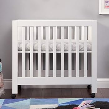 White crib with wheels Clearance