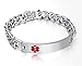 VNOX Men's Medical Alert ID Bracelet Stainless Steel Wrist Link Chain (Free Engraving),8 inches