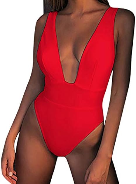 Conjunto de Bikini de Mujer Traje de baño una Pieza con Cuello En V