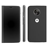 Lenovo Moto X4 Flip Case, Touch Flip Cover Transparent Shell Shock Resistant and Edge Protective Folio Flip Case for Motorola Moto X4 (Black)