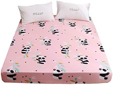 Zhiyuan Panda All Round Microfiber Fitted Sheet, Single, Hot Pink