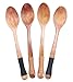 BLAST FIND 4 Piece Handcrafted Eating Utensils , Organic Bamboo Wooden Spoons set with Anti-Slip Handles & Non Abrasive Finis