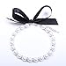 SKS PET Snow White Dog Cat Pearls Necklace Collar Bling Accessories Pet Puppy Jewelry for Girl Dogs Cats Chihuahua Yorkie (M)