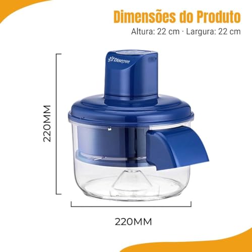 Descascador de Alho, Descascador Elétrico para Alho, Uvas e Tomates, Bivolt, com Lâminas em Aço Inox, Rápido e Fácil de Limpar, para Cozinha Doméstica(Azul)