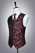 HISDERN Men's Classic Paisley Floral Jacquard Waistcoat & Necktie and Pocket Square Vest Suit Set