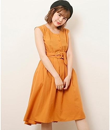Amazon Co Jp レイカズン Ray Cassin ベルト付きミディフレアワンピース 18オレンジ Free 服 ファッション小物