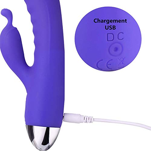 Massaggiatore-Elettrico-USB-Ricaricabile-10-Frequenze-Impermeabile-Viola