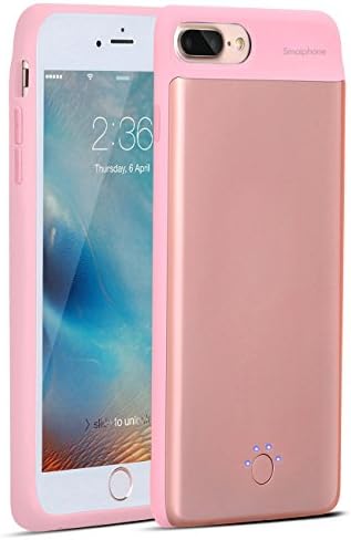 iPhone 7 Plus Battery Case,iPhone 7 Plus / 6 Plus / 6S Plus Charger Case,Smaiphone Ultra Thin Extended Rechargeable iPhone 7 Plus Case Battery with 4000mAh Capacity for Lightning Cable(Rose Gold)