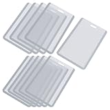Vertical Business ID Badge Card Holder, 10 Pcs, Gray Clear