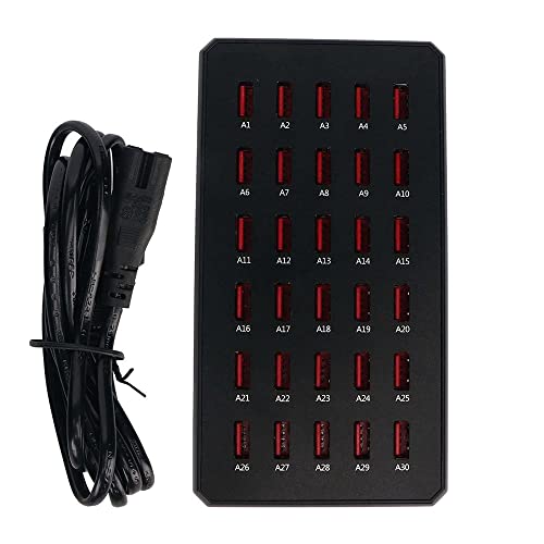 CRONY WT268 30USB PORTS, Smart Charger Station,150W, Safe, Fast Charging, Charge Multiple Devices, Sponge Foot Pad, PWM Power Management Chip, Fire Retardant