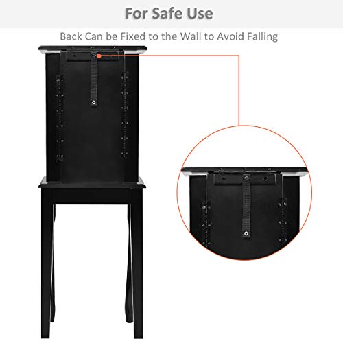 Giantex Jewelry Armoire Chest Organizer Box Top with Flip