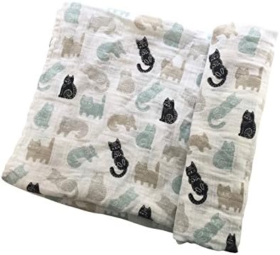 Wild Willow Muslin Baby Swaddle Blanket - 47x47 (Crazy Cat)