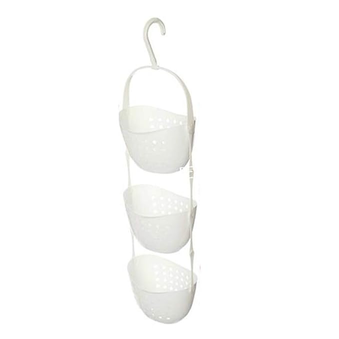 KAV 3 Tier Shower Organizer Hanging Plastic Storage Basket Caddy Rack