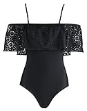Miturn Womens One Piece Flounce Swimsuit Ruffles Tankini Off Shoulder Bathing suit Swimwear