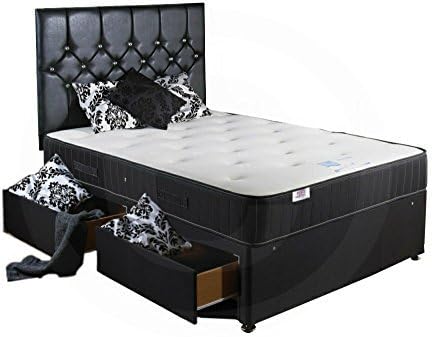 Backcare divan Bed Centre with 2 Drawers, Headboard and Spring Memory Mattress – Single (3’0)