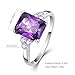 BONLAVIE Women's 5.25Ct 8X10mm Created Purple Amethyst 925 Sterling Silver Promise Engagement Wedding Ring