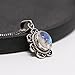 Luna Azure Colored Gem Moonstone Vintage Style 925 Sterling Silver Pendant Necklace 18