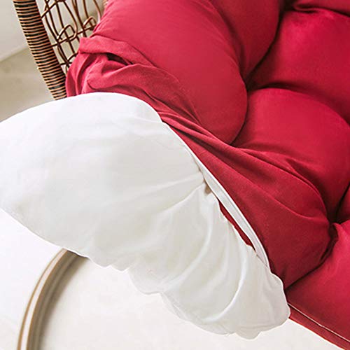 DKIEI Dicker Schaukelstuhl Ei Stuhl Kissen Hängesessel Relaxsessel Pads für Indoor Outdoor, Weinrot – Bild 6