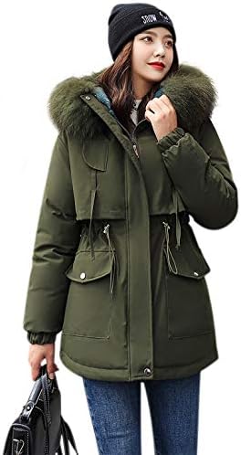 Sulliwayu コート ジャケット モッズコート レディース ロング ミリタリー 裏ボア 服 ブルゾン ファー ジャンパー マルチポケット フード付き ストリート ファッション 暖かい 厚手 防風 防水 防寒 軽い アウター カジュアル 大きいサイズ 秋冬