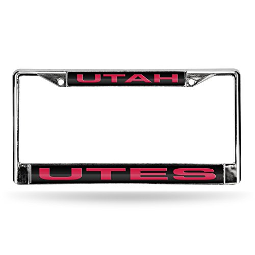 Rico Industries NCAA Utah Utes Laser Cut Inlaid Standard Chrome License Plate Frame