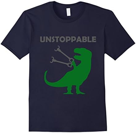 Men's Unstoppable T-Rex T-Shirt - Tyrannosaurs Rex with Long Arms Large Navy