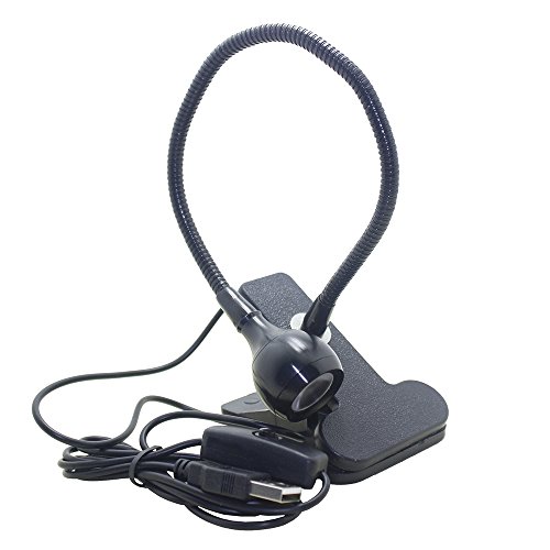 ESUMIC USB Desk Lamp with Anti-glare Light, Flexible Bendable Metal Gooseneck and Desk Clamp and Little Switch Plugs into PC or Power's USB Port to Light up Its Keyboard or Screen. Energy Saving LED Light and No Batteries Needed. Multi-functional LED Light Task Light and Reading Light (Yellow Light) Black