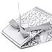 100 Pack Party Favor Boxes, Silver Decorative Boxes with Ribbons, for Small Party Gift, Chocolate, Wedding Cake Slices