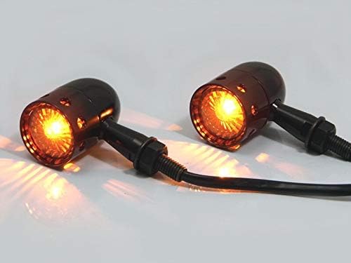 Drilled Motorbike Indicators For Retro Custom HOG Chopper Bobber Project Black Non Led - View #11