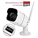 WiFi Camera Outdoor Wireless IP Security Camera with Night Vision up to 65ft Motion Detection Alarm/Recording, Support Max 64GB SD Card (External) AT-100BW