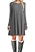 MOLERANI Women's Long Sleeve Swing Loose Flowy Casual Tunic Shirt Mini Dress,0-gray,Medium