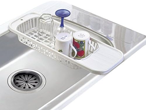 Dish Drying Rack Over the Sink Large Size Plastic (White)